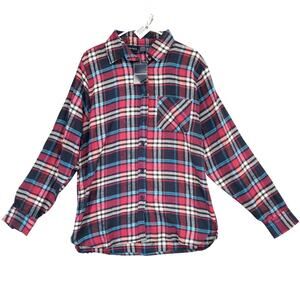 NWT Madison Taylor Women's L Plaid Flannel Button Up Shirt, Gorpcore Grunge